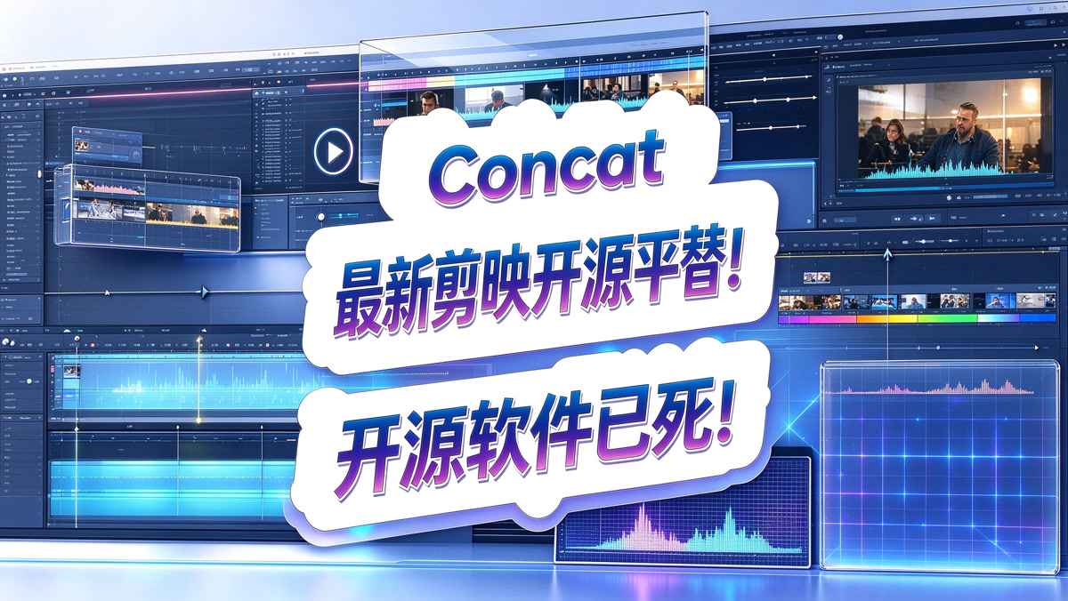 Concat!最新剪映开源平替!闭源软件已死!