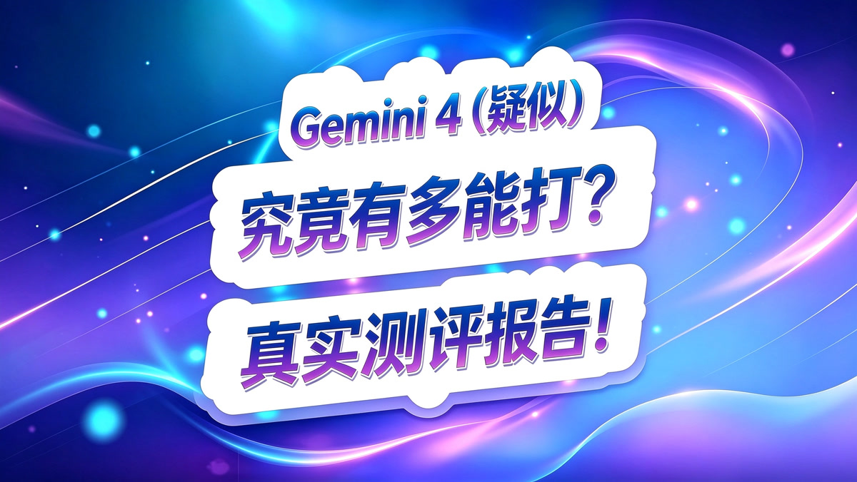 Gemini 4(疑似)测评报告!究竟有多能打?