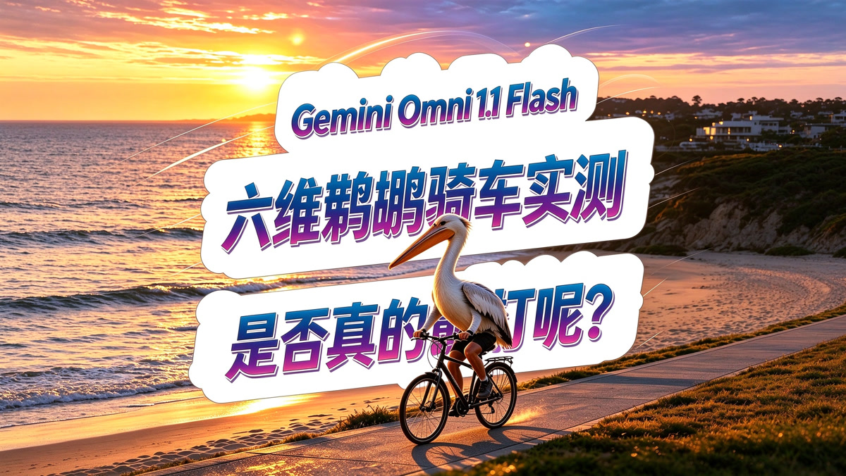 Gemini Omni 1.1 Flash 测评报告!六维鹈鹕骑车实测!
