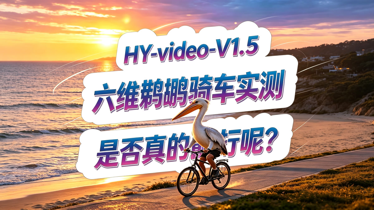 Hy-Video-V1.5 视频模型测评!六维鹈鹕骑车实测!