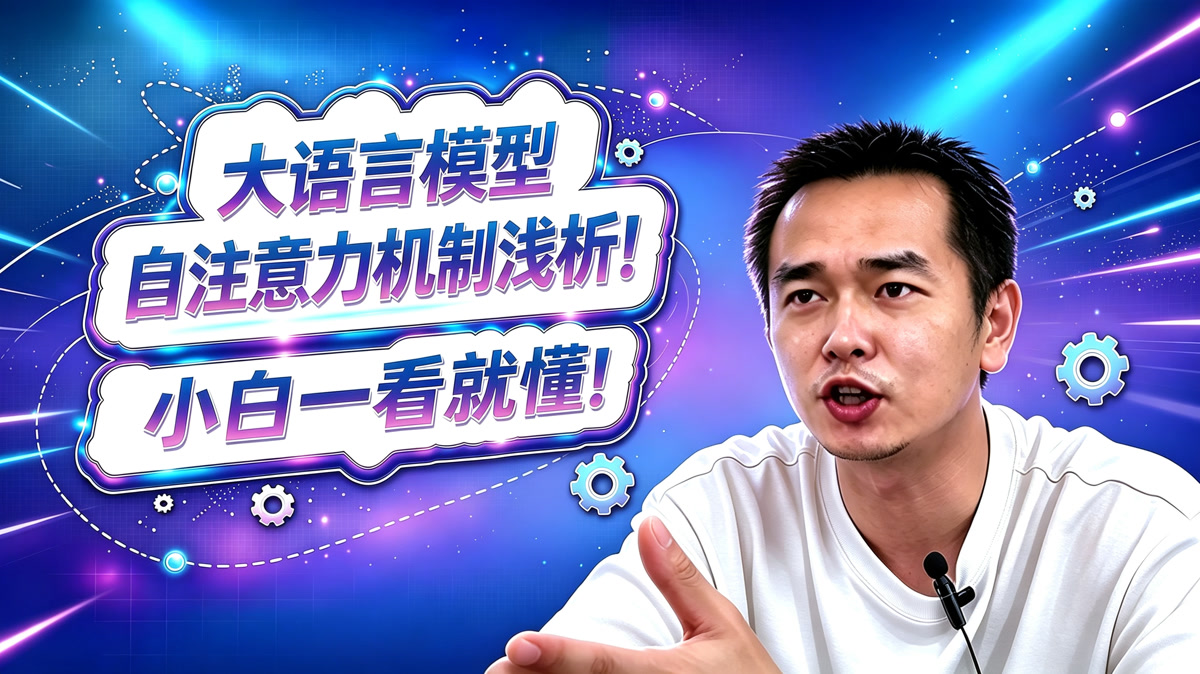 大语言模型基础!全网最简自注意力机制!
