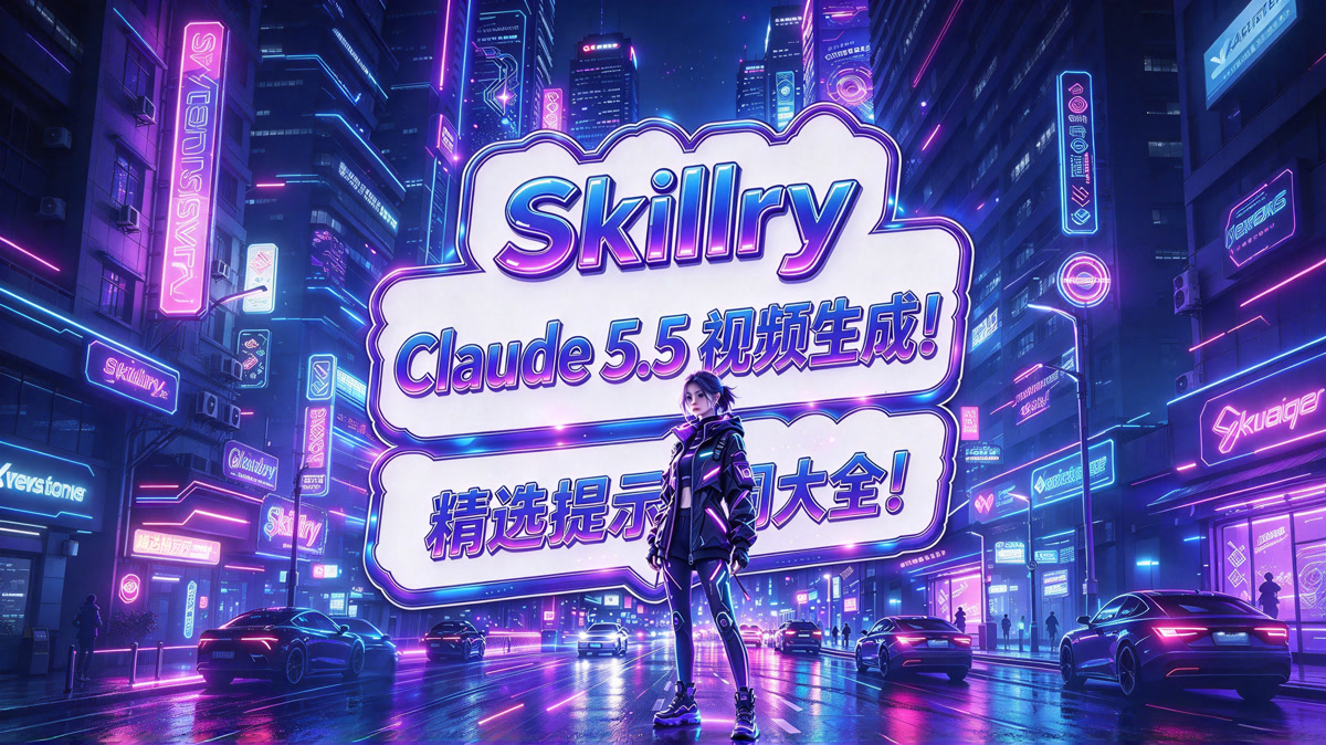 Skillry!Claude 5.5 视频生成提示词大全!马斯克都点赞!